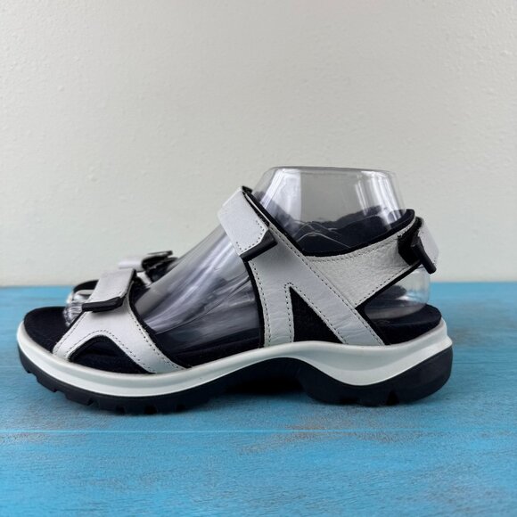 Ecco Womens Yucatan Sandal White Adjustable Sport Outdoor Offroad Racer Size 38 - Picture 4 of 10